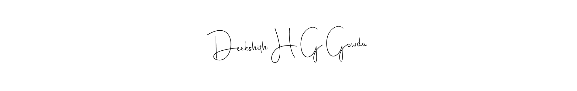 Make a beautiful signature design for name Deekshith H G Gowda. With this signature (Andilay-7BmLP) style, you can create a handwritten signature for free. Deekshith H G Gowda signature style 4 images and pictures png